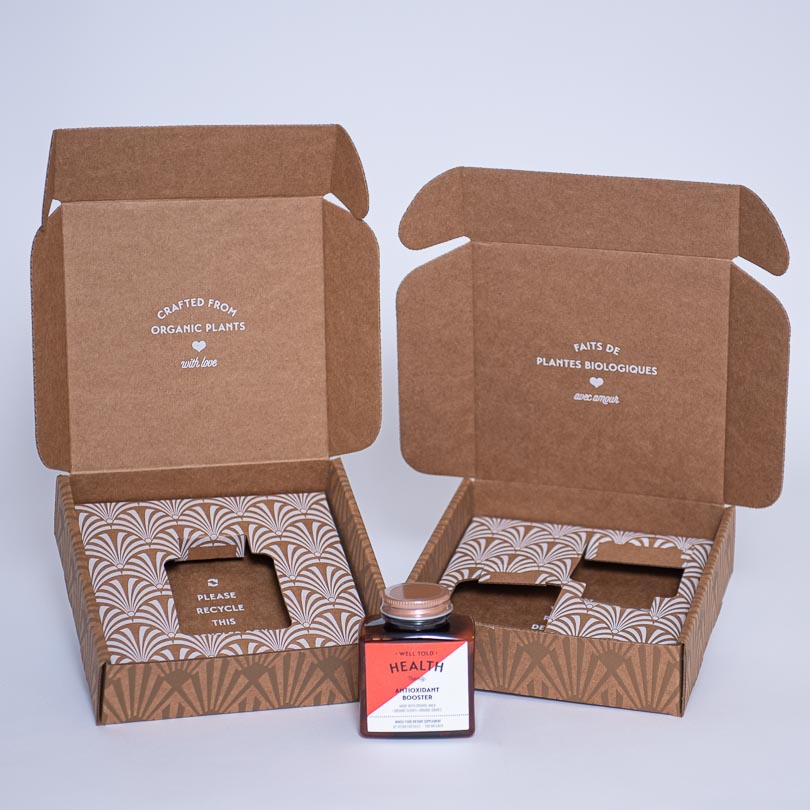 DTC mailers with peel and seal adhesive strips